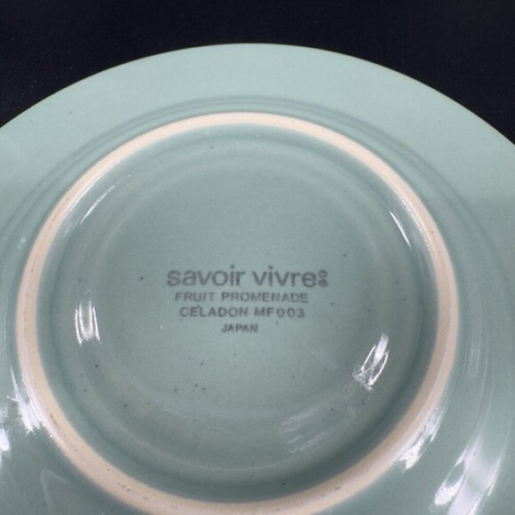 Savoir Vivre Fruit Promenade Celadon Porcelain Ceramic Teacup And Saucer Set - Picture 5 of 16